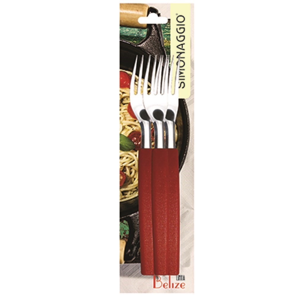 Garfo Simonagio Mesa Belize 3 Pecas Vermelho | Shopee Brasil