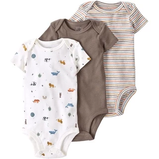 3pcs Macacão Recém Nascido De Bebê De Verão Algodão Fofo Desenho Estampa Menina Garoto Roupas 0-24M