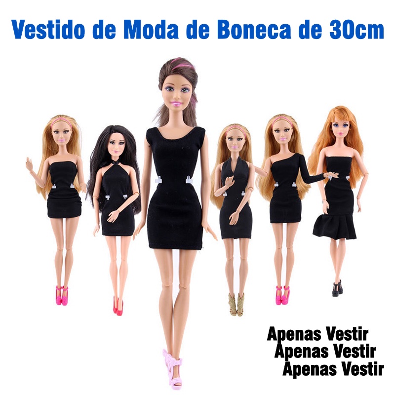 Boneca 30cm Moda Vestido Vestido De Noiva Vestido Branco Vestido