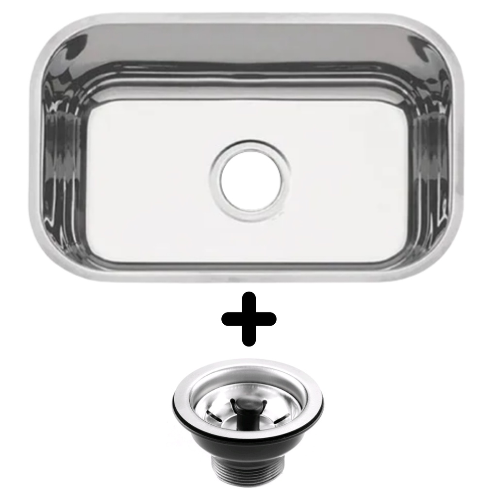 Cuba Cozinha Inox 46x30x11 Cm Aço 430 De Embutir Retangular Pia De 20 ...