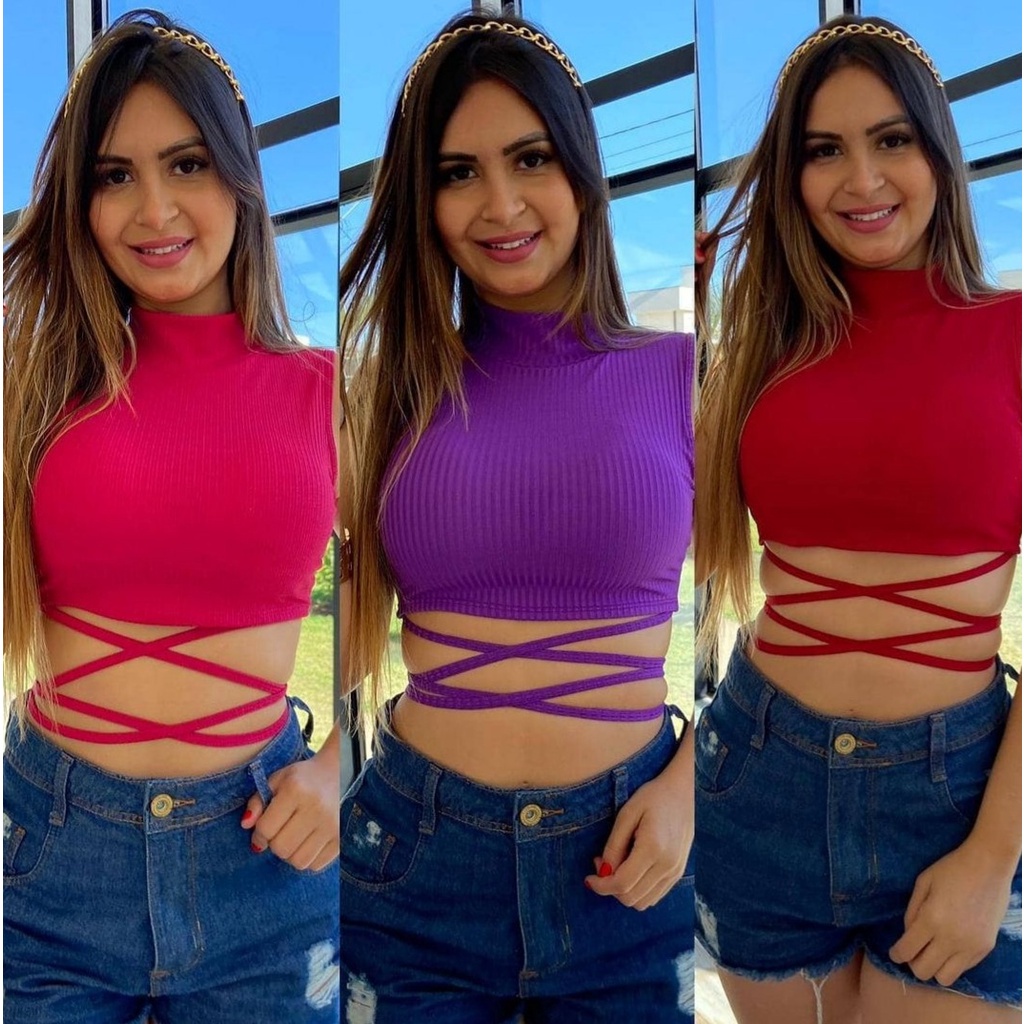 Modelos de cropped de hot sale malha