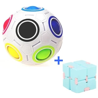 Cubo Mágico Infinito + Bola Mágica Rainbow Ball Fidget Popit Anti Stress