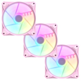 Kit 3 Cooler Fan Gamer Hyrax Rosa, 120mm, A-RGB, - HCL603P