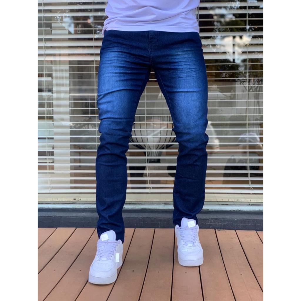 CALÇA JEANS MASCULINA SKYNNY COM LYCRA ELASTANO PREMIUM - PRETA Calças