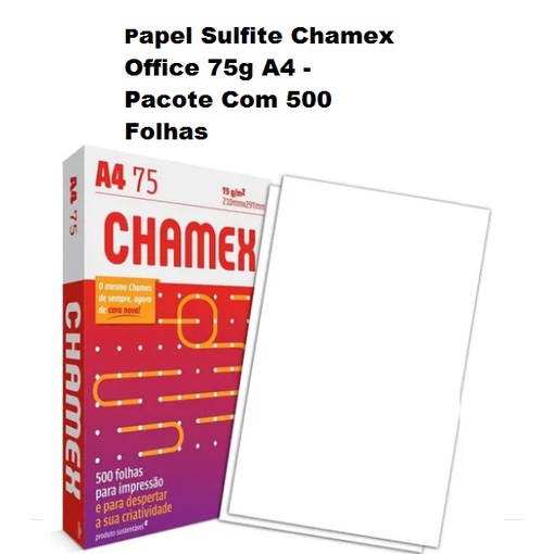 Papel Sulfite Chamex Office 75g A4 Pacote Com 500 Folhas Shopee Brasil 3493