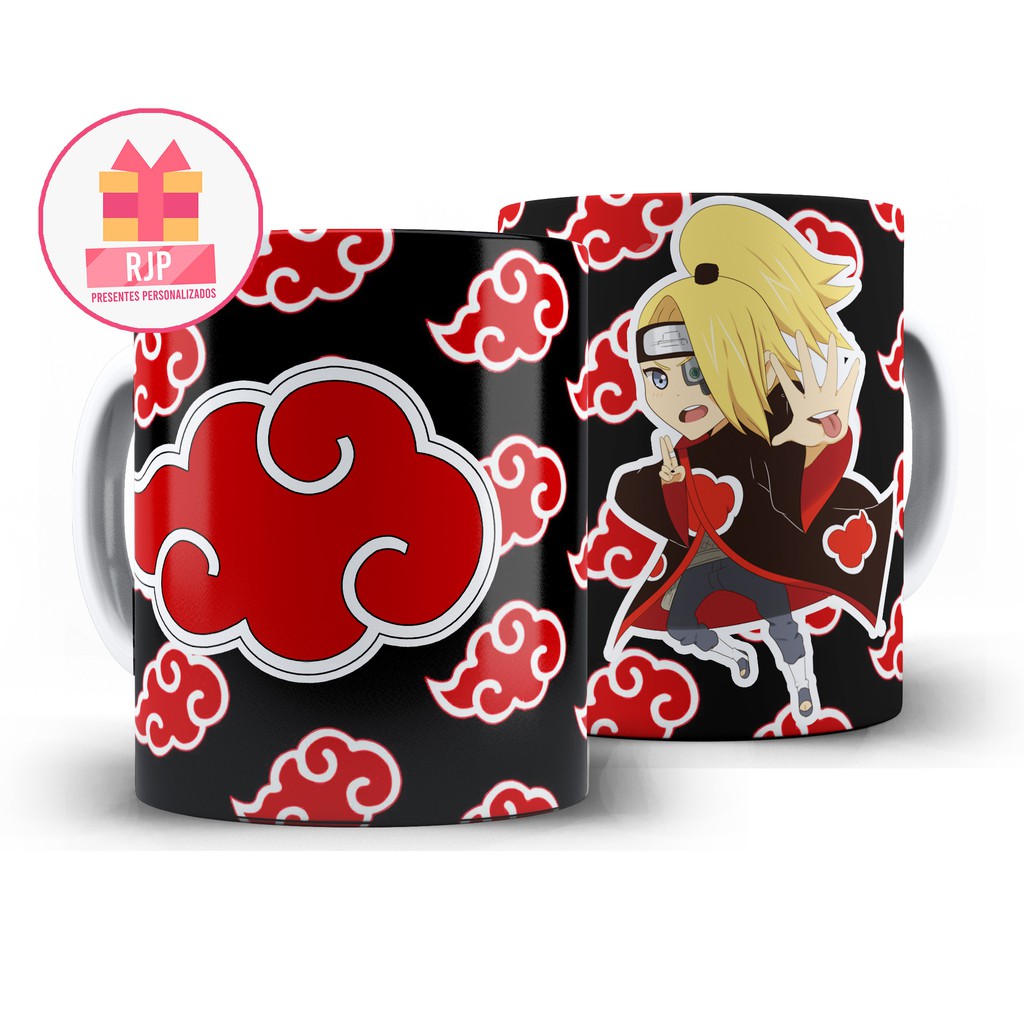 Kit 3 Caneca Akatsuki Desenho Naruto 325Ml - Pense Decor - Canecas