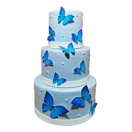 24 Decorações De Bolo De Borboleta Azul Bebê Bolo De Papel