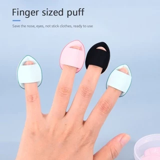 Mini Tamanho Dedo Puff Conjunto Maquiagem Esponja Rosto Corretivo Fundação Detalhe Profissional Almofada Cosmética BB Cr