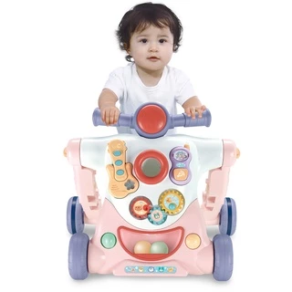 Triciclo e Patinete e Mais 4 em 1 Meu Robô MaxiBaby - Rosa