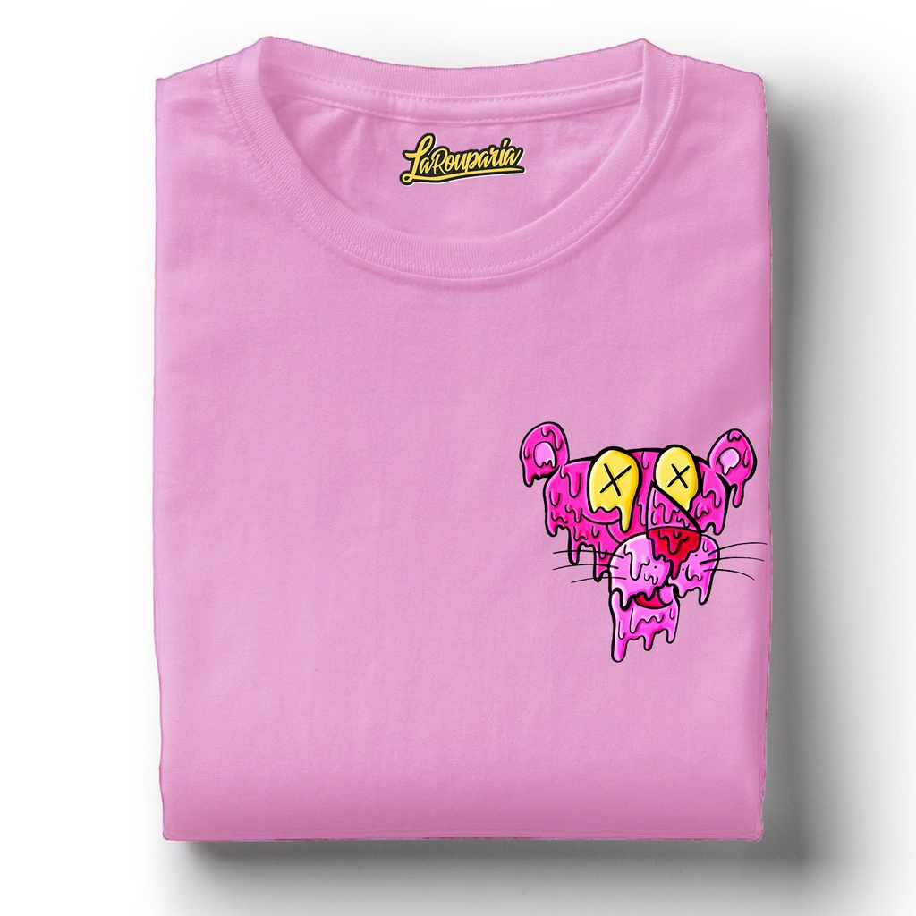 Camiseta pantera cor de rosa derretida aesthetic desenho