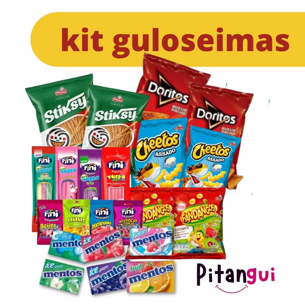 Kit com 22 Guloseimas Snacks, Finis e Doces | Shopee Brasil