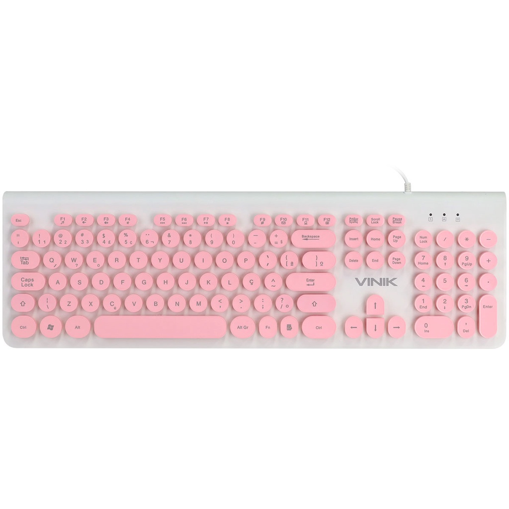 Teclado Multimidia Usb Dynamic Circle Abnt2 Teclas Redondas Cabo Usb 18m Rosa Dc120r Shopee 4069