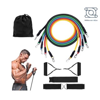 Kit Elásticos Extensores 11 Peças, Musculação, Yoga, Pilates