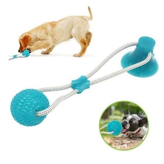 Dentes de cachorro mastigando brinquedo bola de borracha cabo de guerra puxar Teddy golden retriever animal de estimação otário interativo para ficar sozinho e aliviar o tédio artefato