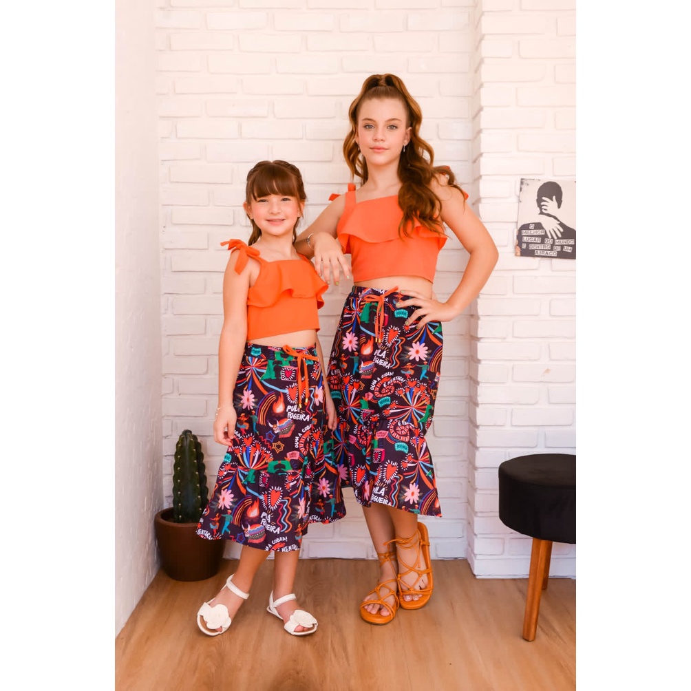 Conjunto de Saia Midi (Milly Moda Infantil) | Shopee Brasil