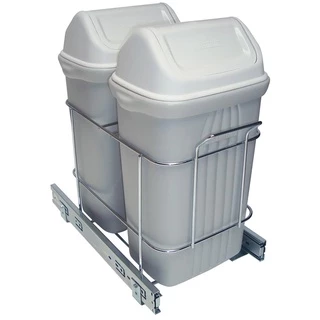 Lixeira De Embutir Deslizante Dupla 10L Para Cozinha 7077 CR