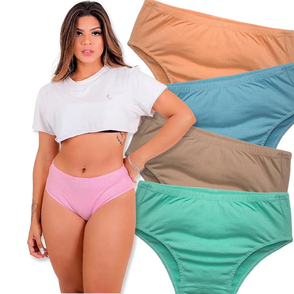 kit 10 calcinha calcola de senhora tangao algodao feminina calça da vovó revenda