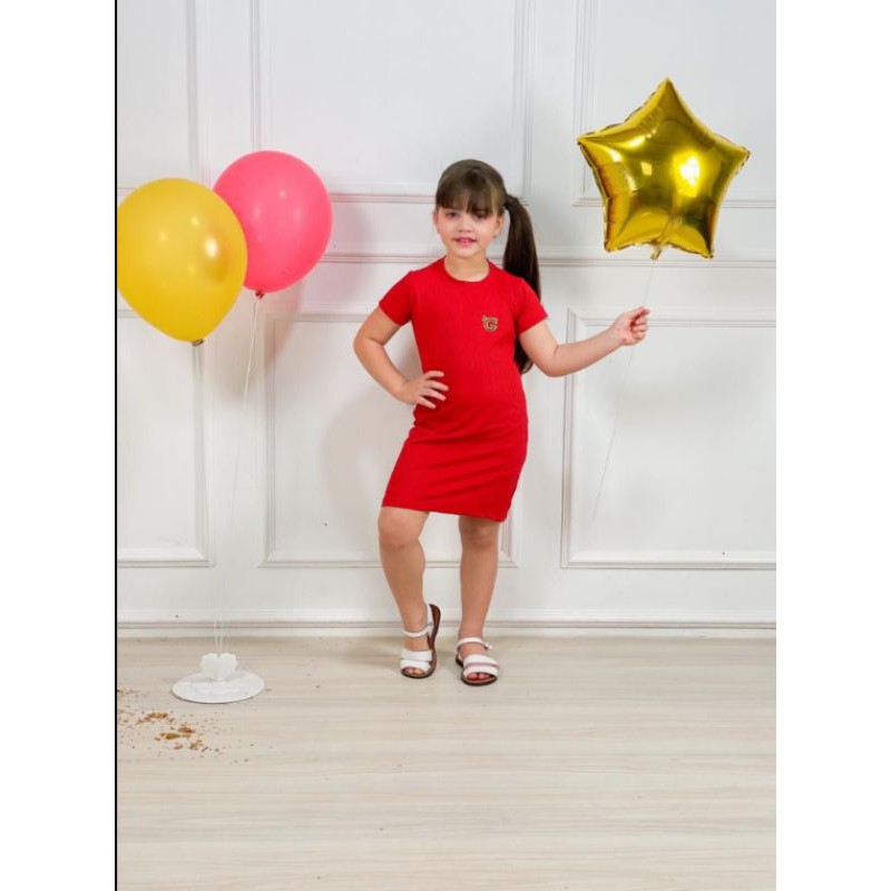 Vestido store canelado infantil