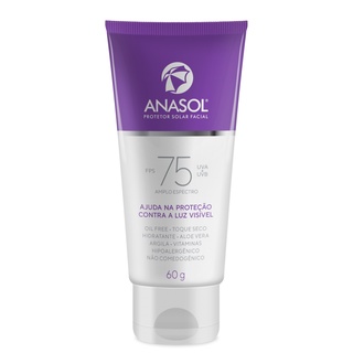 Anasol Protetor Solar Facial Oil Free Toque Seco 75 FPS 60 G - Vitamina E e Aloe Vera