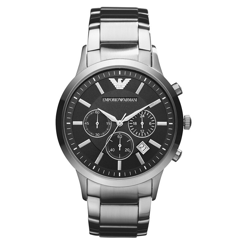 Relógio Emporio Armani Clássico Masculino Original Com Compota De Discagem Preta Tangan Lelaki AR2434