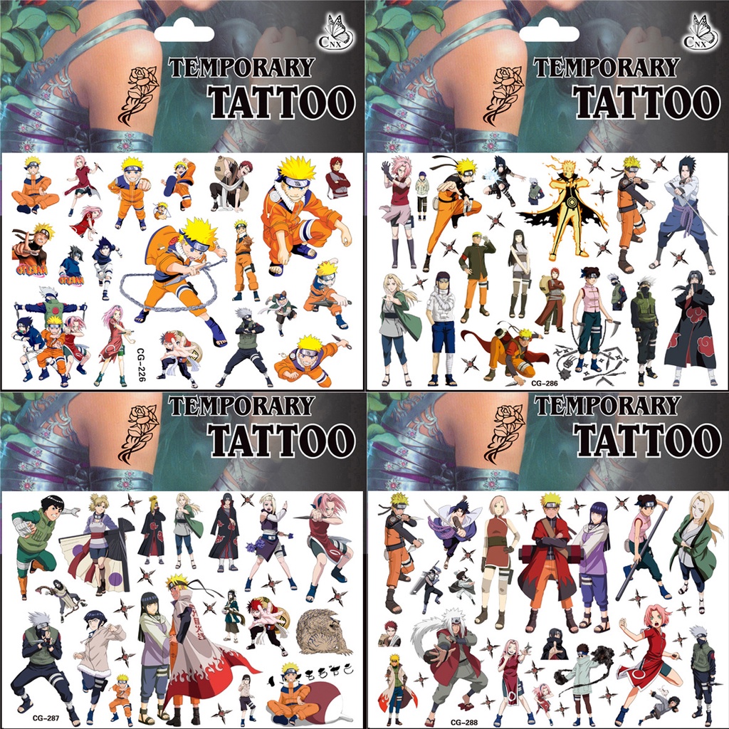 Naruto Anime Tatuagem Adesivos Brinquedos Dos Desenhos Animados