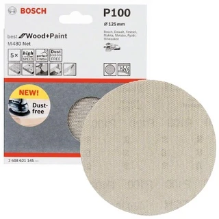 Disco de Lixa Tipo Tela 5 POL com Grana 100 com 5 Unidades P100 BOSCH