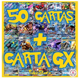 Lote 50 Cartas Pokémon Vmax V Gx Em Português Cartas Brilhantes Sem Repetir  - TechBrasil
