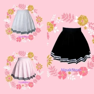 Saia Colegial listrada com pregas//rodada K-pop/Egirl