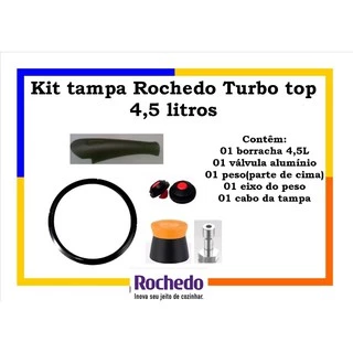 Kit Tampa Panela De Pressão Rochedo Turbo Top 4,5 Litros shopee site frete grátis ou com desconto!