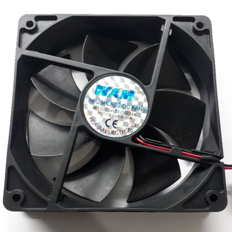 COOLER 120X120X25MM DC12V 0.25A WAM W12025HZ12SEMA 2 FIOS | Shopee Brasil