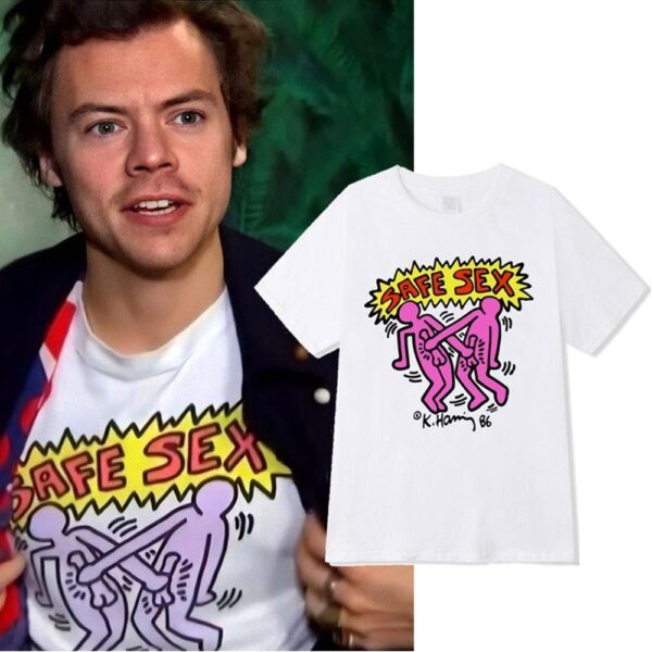 Camiseta Harry Styles Safe sex Shopee Brasil