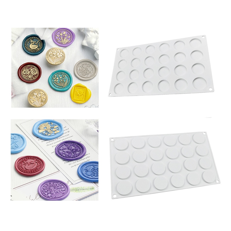 Molde De Silicone Para Selo De Cera/Vedação De 24 Cavidades/Ferramenta Auxiliar 30mm Artesanato DIY Chocolate