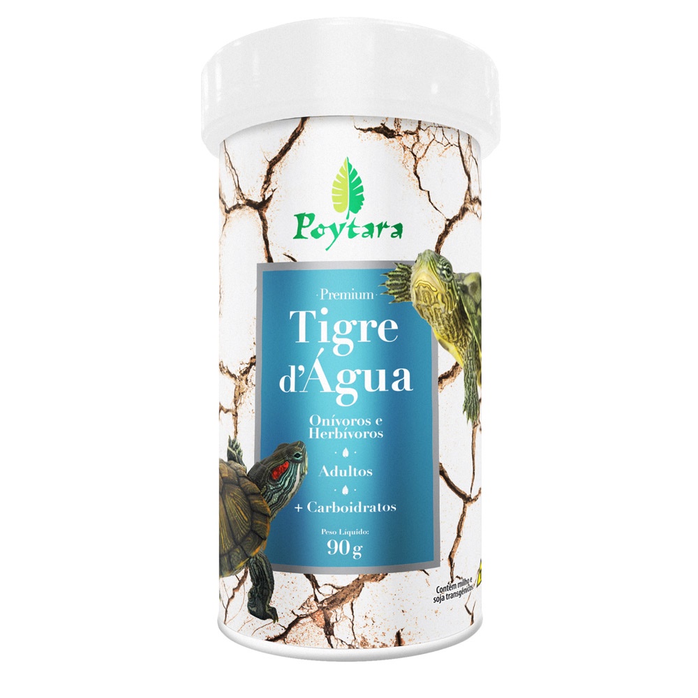 Raçao Tartaruga Poytara Tigre D'água Aquática Água Doc 90g