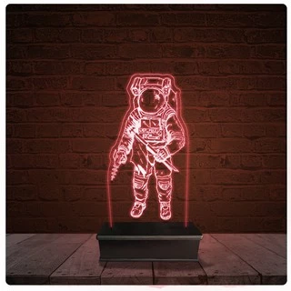 Abajur Luminária Acrílico Led - Astronauta Desenho 16