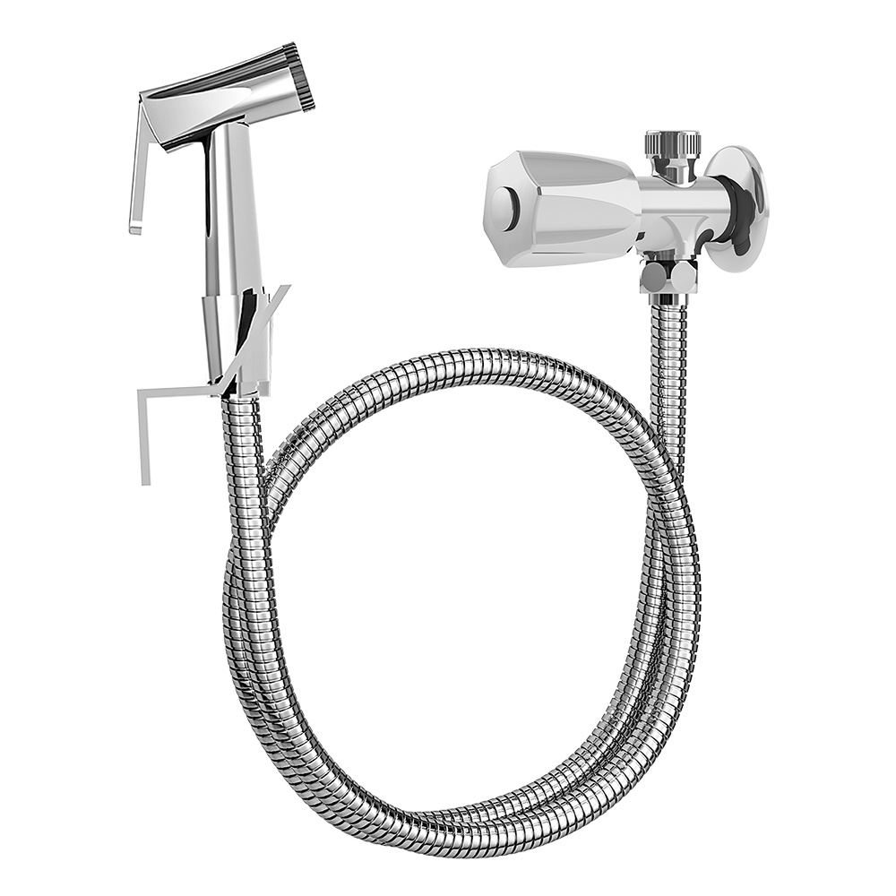 Ducha Higiênica Banheiro 100% Completa Luxo Metal Cromado 1,20m Chuveirinho Privada C50