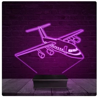 Luminária e Abajur Acrílico Led - avião Jato Embraer
