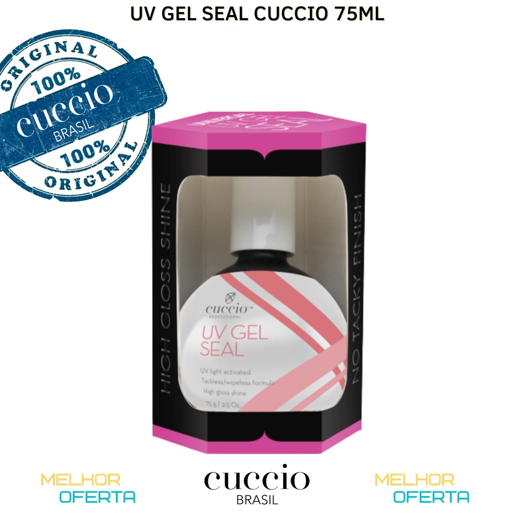 Cuccio Pro Universal UV Gel SEAL Top Coat - 2.5 Oz (75g) Clear, Shiny Finish