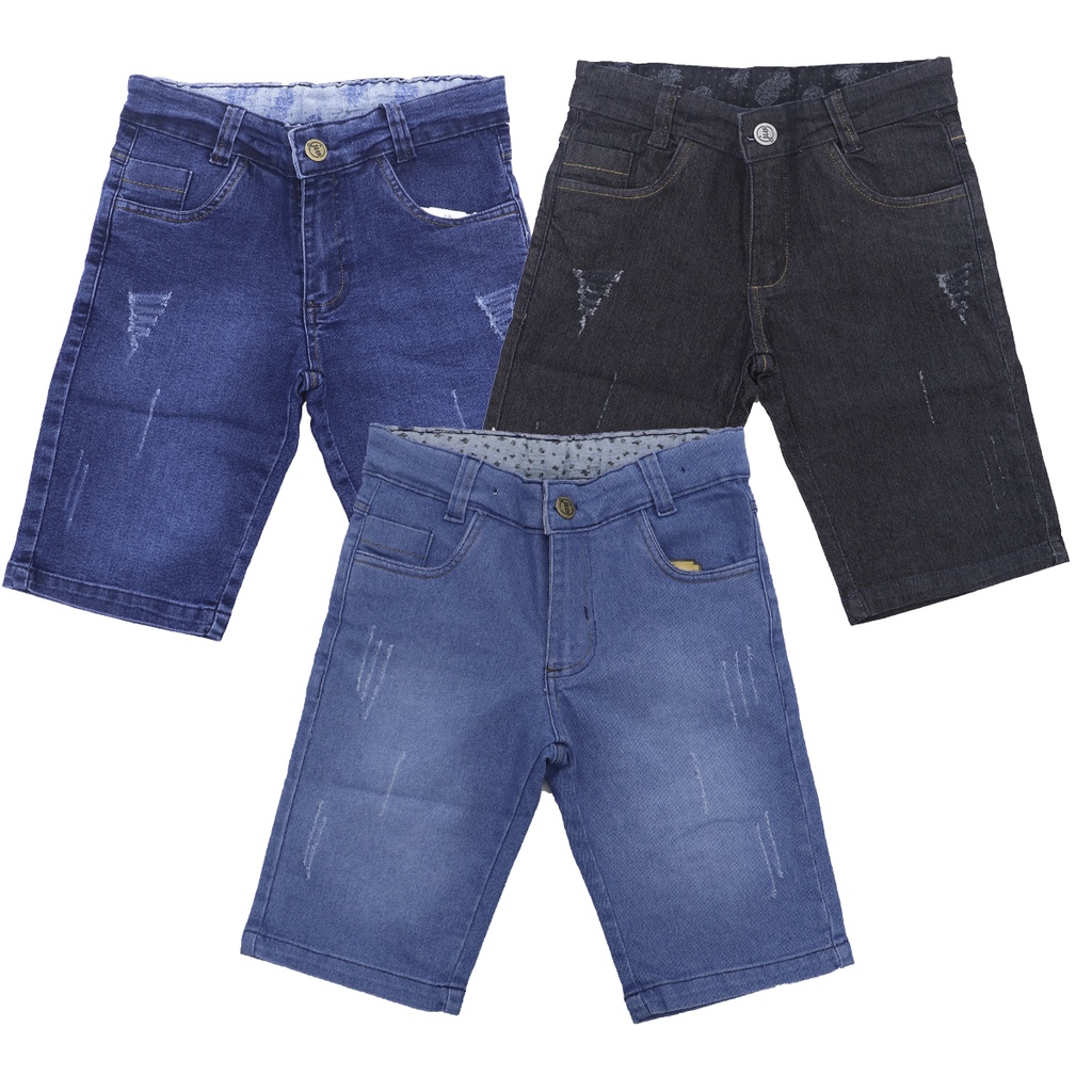 Short jeans infantil sales menino