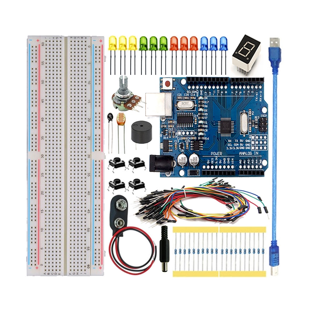 Kit Uno R3 Iniciante 90pcs Protoboard Para Arduino Shopee Brasil 1581