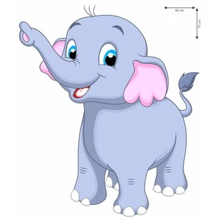 Adesivo Decorativo de Parede Infantil Safari Elefante AD_0026