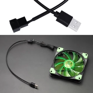 UTAKEE 4Pin Fêmea Para 5V USB Macho Cabo Adaptador De Alimentação De Ventilador De 4 Pinos