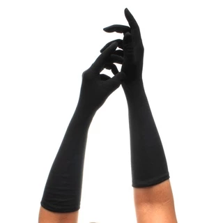 Luva Em Helanca Média Retro Vintage Anos 60 Para Festas e Fantasia Cosplay Princesas Casamento Dama Sensual Baile Debutante P M G Preto