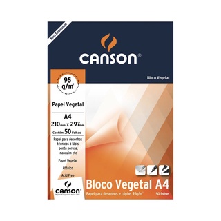 Bloco Papel CANSON Vegetal 90g/m2 50 Folhas
