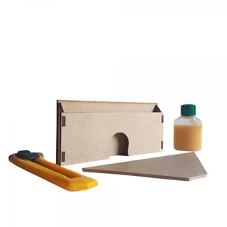 Kit Instalação Gabarito e Cola Para Rodapé EVA 15cm MeuRodapé