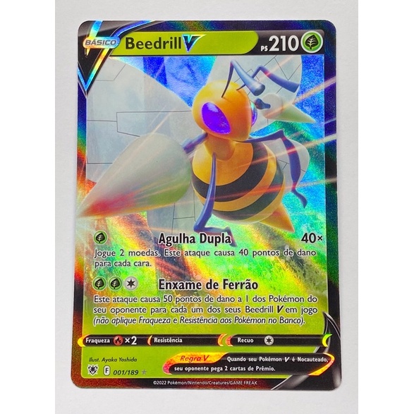Carta 001/189 Pokémon TCG Original Copag Card Beedrill V
