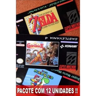 Labels (Etiquetas) Adesivas Para Cartuchos Super Nintendo S-NES Pacote com 12 Unidades Label - Qualidade Fabi Game Artes.