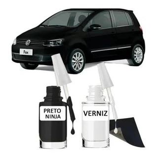 Tinta Tira Risco Automotivo Volkswagen Fox Cor Preto Ninja