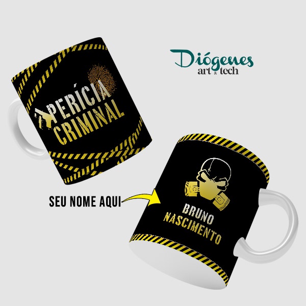 Caneca Personalizada Cerâmica Perícia Criminal