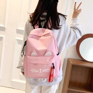 Mochila Feminina Com Estojo Versão Coreana de Harajuku Ulzzang Mochila Selvagem de Grande Capacidade Para Alunos do Ensino Médio Multineos Pronta Entrega