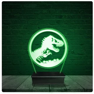 Luminária Abajur Acrílico Led - Jurassic Park Filme